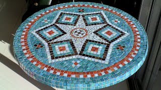 DIY Mosaic Garden Table  Design Glue Grout amp Finish [upl. by Catina]