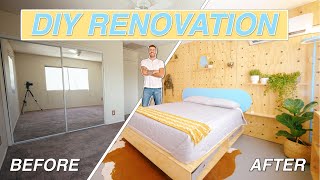 COMPLETELY DIY BEDROOM RENOVATION  Modern Builds [upl. by Suertemed620]