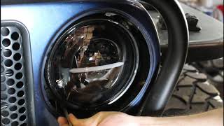 Jeep TJ Headlight Installation with Daytime Running Light DRL [upl. by Eirojram]