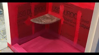 How To Waterproof Shower Walls  RedGard   Winni Designs LLC [upl. by Euqinemod515]