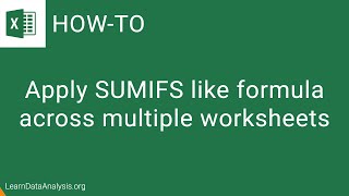 Excel Tutorial  How to use SUMIF formula across multiple worksheets [upl. by Amorete]