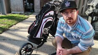 Unboxing amp Full Review  CaddyTek EZFold 3 Wheel Push Cart [upl. by Doty]