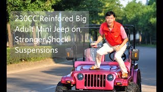 230CC Reinfored Big Adult Mini Jeep on Stronger Shock Suspensions [upl. by Nylorak400]