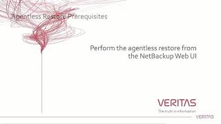 NetBackup 82 Agentless VMware Restore [upl. by Ingra649]