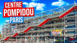 CENTRE POMPIDOU in Paris France  BEAUBOURG Museum Architecture Escalator Stravinsky Fountain [upl. by Neetsuj]