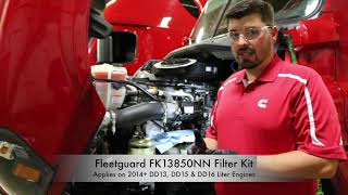 Fleetguard FK13850NN Fuel Filter Change for DD15 Engine [upl. by Notnyw401]