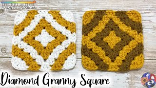 CROCHET “Diamond” Granny Square  Tutorial [upl. by Eaned]