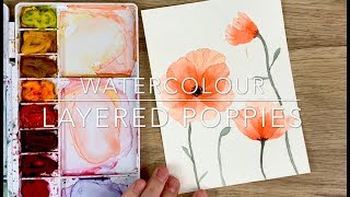 Watercolour Layered Poppies [upl. by Byler854]