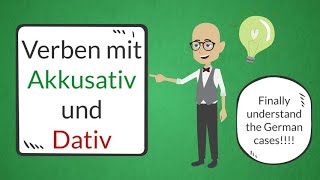 Deutsch lernen  Learn German A2  Verben im Akkusativ und Dativ  The German cases in under 8 min [upl. by Noiz]