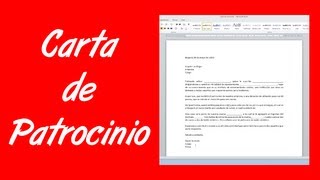 Como hacer una carta de patrocinio [upl. by Dody517]