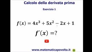 Calcolo della derivata prima  Esercizio 1 [upl. by Lavotsirc]