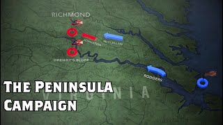 The Peninsula Campaign Animated Battle Map [upl. by Ioab]