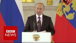 Vladimir Putin congratulates Donald Trump  BBC News [upl. by Eahsel]