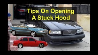 How to open a stuck hood on the Volvo S70 V70 C70 850 etc P80 cars  VOTD [upl. by Maison]