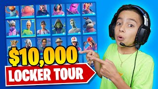 FERRANS 10000 FORTNITE LOCKER TOUR RARE SKINS  Royalty Gaming [upl. by Anawot969]