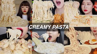 CREAMY PASTA MUKBANG [upl. by Wilona712]