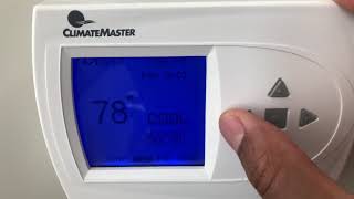 ClimateMaster Thermostat  How To Operate [upl. by Neerihs668]