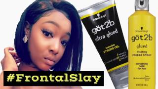 How to Slay a Lace Frontal using Got2B Glued Gel amp Spray [upl. by Ecirpak]