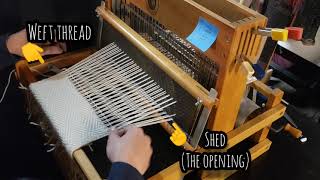 Weaving on a 4Shaft Table Loom [upl. by Ecinuahs]