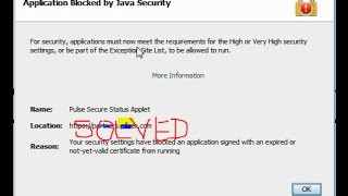 How to fix quotApplication Blocked by Java Security quot Issue  Solved [upl. by Estis]