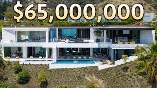 Inside a 65000000 Beverly Hills Ultra Modern MEGA MANSION [upl. by Annaed]