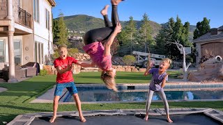 Teaching our mom to do a Back Flip She Can’t say NO [upl. by Klaus]