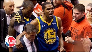 Kevin Durant suffers Achilles injury after hot start exits Game 5  2019 NBA Finals Highlights [upl. by Eentruok]