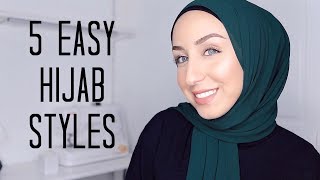 QUICK AND EASY HIJAB STYLES  Cotton Jersey amp Chiffon Tutorial [upl. by Gettings]