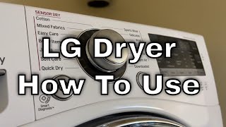 LG Dryer  How To Use [upl. by Ellett]