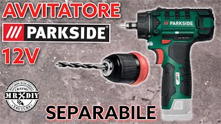 Trapano avvitatore 12V Parkside Lidl con mandrino separabile PBSA 12 D2 A batteria ricaricabile [upl. by Mohandas]