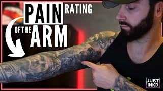 RATING 15 Tattoo Pain LEVELS of the ARM [upl. by Acinyt]