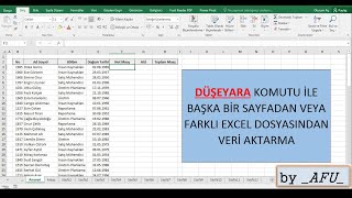 Excel Bir Sayfadan Başka Sayfaya Veri Aktarma DüşeyaraVlookup Komutu [upl. by Luapnaes]