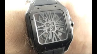 2019 Cartier Santos Skeleton Noctambule ADLC Santos De Cartier WHSA0009 Cartier Watch Review [upl. by Shanney]