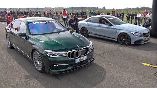 Alpina BMW B7 BiTurbo vs C63S AMG vs Audi RS6 Avant [upl. by Janik]