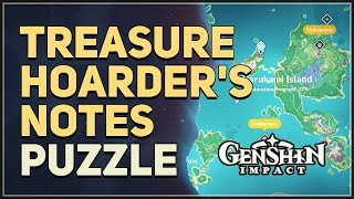 Treasure Hoarders Notes Puzzle Genshin Impact Watatsumi Island [upl. by Nalloh]