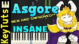 NEW AND IMPROVED Asgore from Undertale  Insane Mode Piano Tutorial Synthesia [upl. by Sneve914]