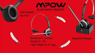 MPOW M5 Bluethooth Headset [upl. by Artinak846]