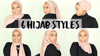 6 SIMPLE HIJAB STYLES USING 1 SCARF  Aysha Abdul [upl. by Ema]