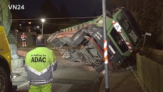 07012020  VN24  LKW im Wohngebiet umgestürzt  schwierige Bergung [upl. by Adiahs]