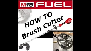 HowTo Brush Cutter on battery powered string trimmer  Milwaukee M18 Fuel [upl. by Adnarim905]