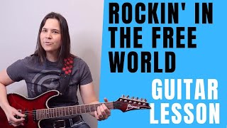 HOW TO PLAY  Rockin In The Free World Guitar Lesson by Neil Young [upl. by Adlin]