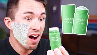 Men Try the Viral quotMiraclequot Green Stick Mask  Does It Work [upl. by Longawa]