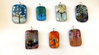 Fused Glass Dichroic Tree Pendants [upl. by Airdnek]