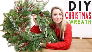 DIY Christmas Wreath with Real Branches Tutorial Decorating Craft Ideas [upl. by Bertie]