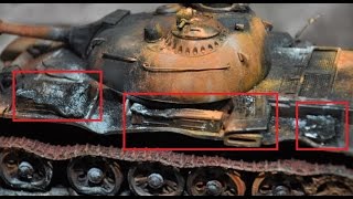 A quotburned destroyed amp rustingquot tank diorama build 135 scale [upl. by Ecitnirp]