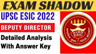 Most Trusted ESIC Deputy Director UPSC Exam Answer key Part1 [upl. by Cowen]