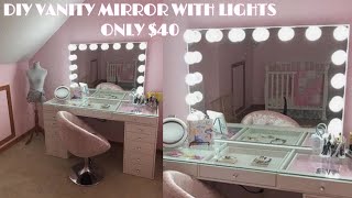 DIY Vanity Mirror With Lights  ONLY 40 [upl. by Lauhsoj299]