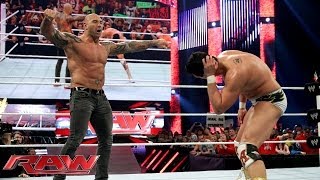 Batista attacks Alberto Del Rio Raw Jan 20 2014 [upl. by Rimahs]