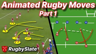 The BEST Rugby Moves Compilation  Animated Playbook  Part 1  RugbySlate [upl. by Thomasa]