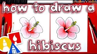 How To Draw A Hibiscus Flower 🌺 [upl. by Eninnaej]